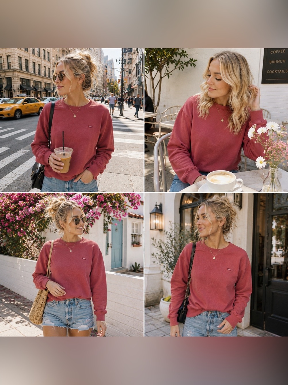 Levi's Washed Rose Crewneck Sweater